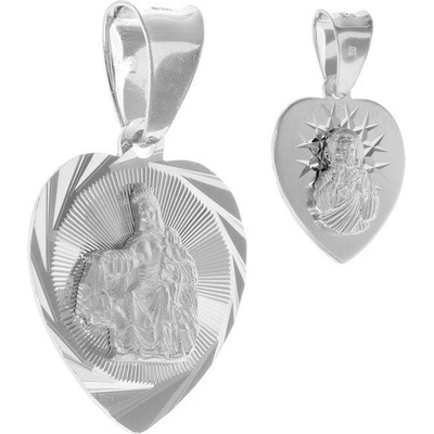 Argento Stříbrný přívěsek Škapulíř srdíčko 84683