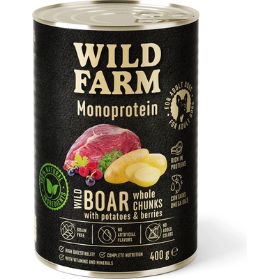WILD FARM Монопротеинова храна за кучета Wild Boar 400g хипоалергенна храна за кучета