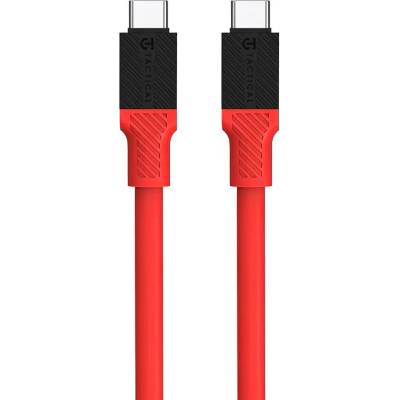 TACTICAL USB-C Кабел за iPhone, TACTICAL Fat Man USB-C to USB-C 60W 1m, Червен (8596311227912)