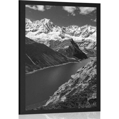 Plakát národní park Patagonie v Argentině v černobílém provedení - 30x45 black