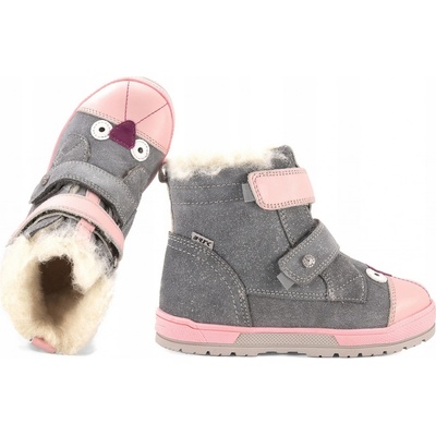 Bartek vlněné kozačky teplé zimní boty dívčí kůže 8400770