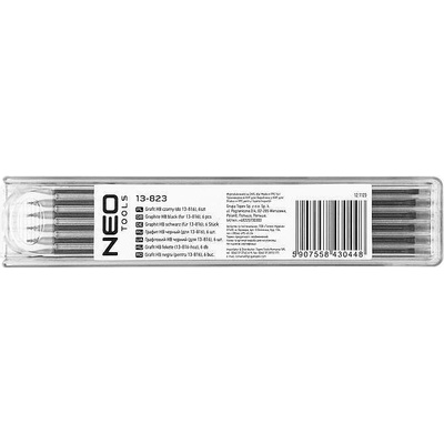 NEO TOOLS 13-823 náhradní černé tuhy pro tužku 13-816 6 ks