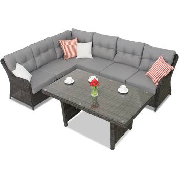 Garden Point Ъглов градински диван с маса Toledo Comida 5 антрацит Garden Point (GAP132-COM)