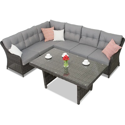 Garden Point Ъглов градински диван с маса Toledo Comida 5 антрацит Garden Point (GAP132-COM)