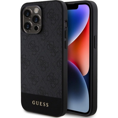 Guess PU 4G Stripe MagSafe iPhone 15 Pro černé