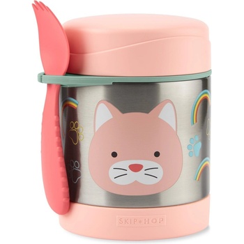 SKIP HOP Zoo Termoska na jedlo s lyžičko vidličkou Mačka 325 ml 3r+