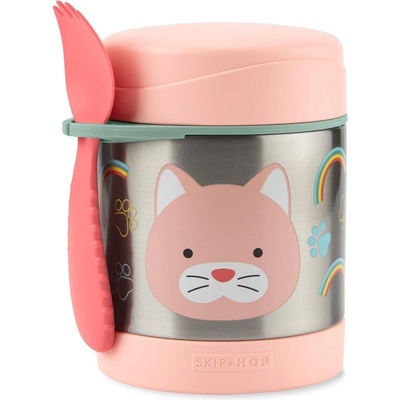 SKIP HOP Zoo Termoska na jedlo s lyžičko vidličkou Mačka 325 ml 3r+