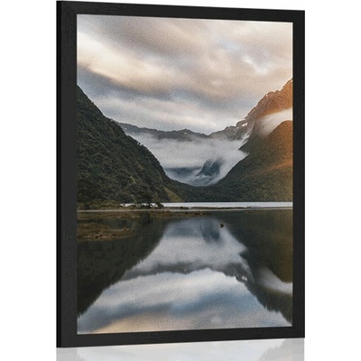 Plakát Milford Sound při východu slunce - 20x30 black