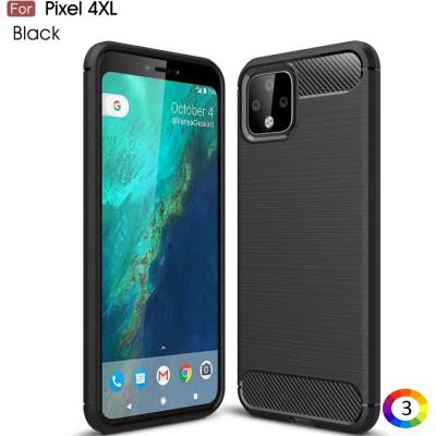Google Pixel 4 XL Удароустойчив Carbon Fiber Калъф и Протектор