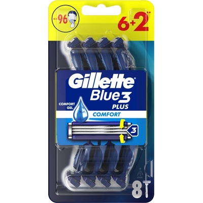 Gillette Самобръсначки за еднократна употреба Gillette Blue3 Comfort 6+2 бр
