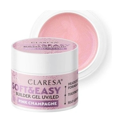 Claresa Soft & Easy stavebný gél na nechty Pink Champagne 90 g