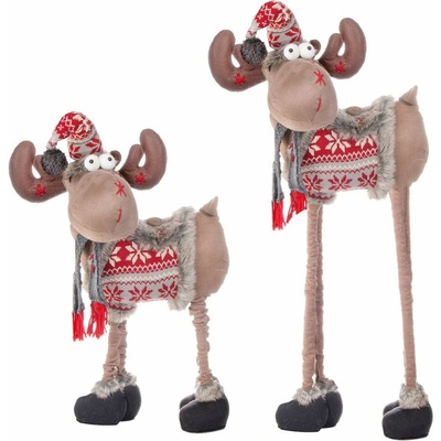 SPRINGOS Vianočný sob nastaviteľný 84-124 cm hnedý