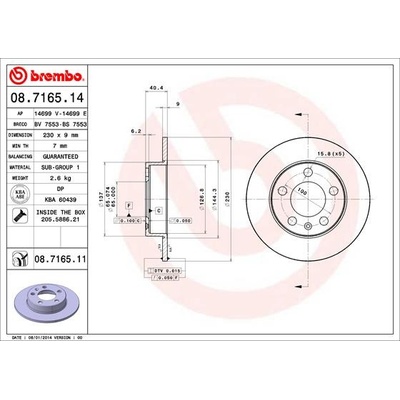 BREMBO Brzdový kotouč 08.7165.11 – Hledejceny.cz