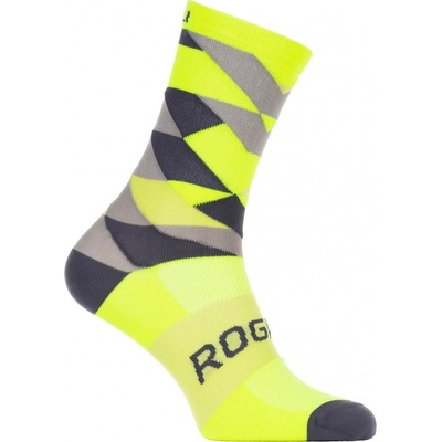 Rogelli Dizajnové funkčné ponožky SCALE 14 reflexne žlto-čierno-šedé