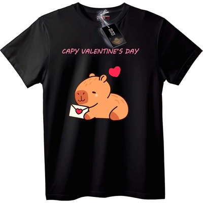 NOONEBRAND Тениска Capy Valentine's Day - L, Black
