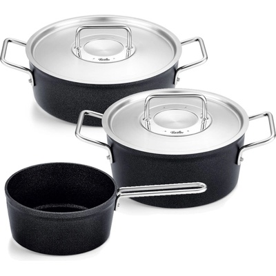 Fissler Комплект кухненски съдове ADAMANT, 3 бр. , черен, алуминий, Fissler (FS156114030000)
