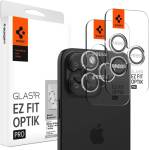 Spigen 2 комплекта предпазни стъклени лещи за камерата на iPhone 17 Pro, iPhone 17 Pro Max, iPhone 16 Pro, iPhone 16 Pro Max, iPhone 15 Pro, iPhone 15 Pro Max, iPhone 14 Pro, iPhone 14 Pro Max - Spigen Optik