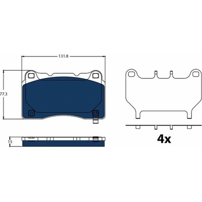 Sada brzdových platničiek kotúčovej brzdy TRW ELECTRIC BLUE GDB2198BTE