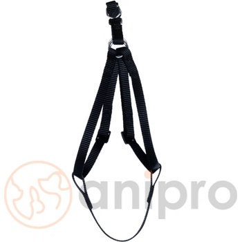 Miazoo Миазоо - Нагръдник за кучета от изкуствена лента, 10 мм - черен, регулиране от 30 до 42 см