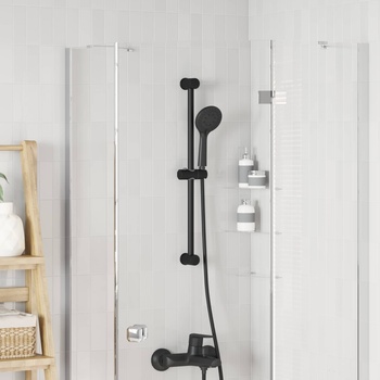 vidaXL Държач за душ глава Черно 71 cm Неръждаема стомана (42038961)