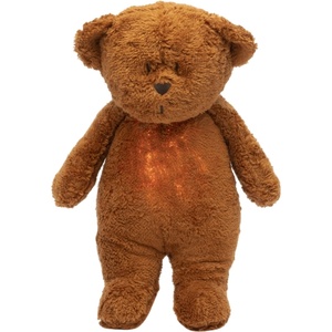 Moonie Мека играчка Moonie Organic 2.0 - Bear, с нощна лампа и успокояващи звуци, Caramel (M-MCR2) - baby