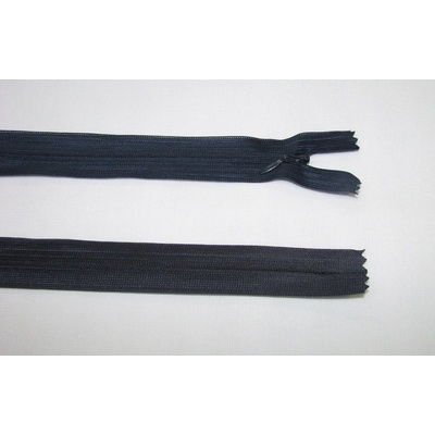 Zips krytý 3mm tmavá modrá nedeliteľný 55cm dederon