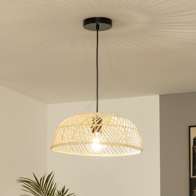 Brilagi - LED висяща лампа на кабел CERIA BOHO 1xE27/40W/230V, диаметър 40 см, ратан (BG3041)