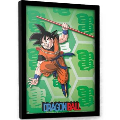 PYRAMID Rámovaný Obraz - Dragon Ball - Goku Jump, 44.5 x 34.3 cm