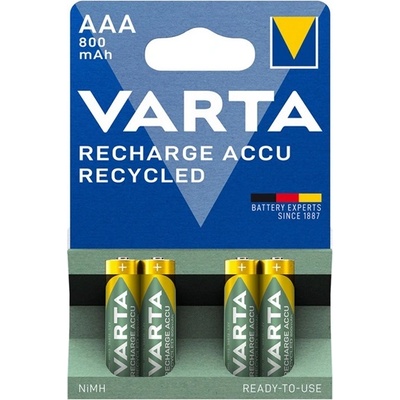 VARTA recharge accu РЕЦИКЛИРАЩА батерия aaa, презареждаща се, 4 бр. в опаковка 56813101404 (56813101404)