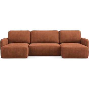 makamii Теракотен шенилов разтегателен ъглов диван с място за съхранение (U форма) Lilo - Makamii (LILO_UF_61_P1_C8)