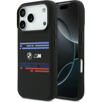 BMW M силиконов хоризонтален калъф MagSafe за iPhone 17 Pro - черен