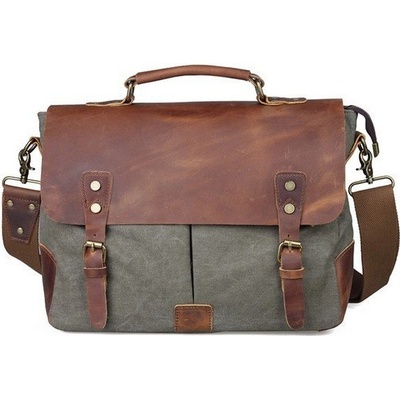 Vormor pánska kožená retro brašňa Grind šedá