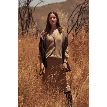 Moodo Бежова жилетка с копчета и обемни ръкави Moodo Moodo | Bezhov | ЖЕНИ | XS