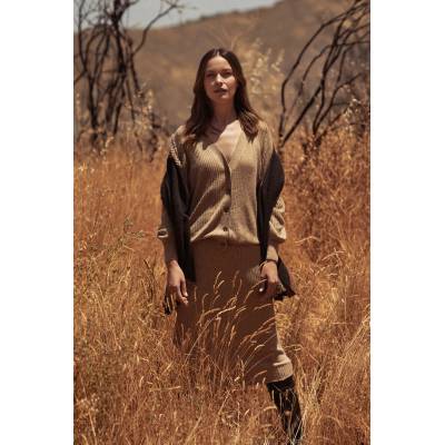 Moodo Бежова жилетка с копчета и обемни ръкави Moodo Moodo | Bezhov | ЖЕНИ | XS