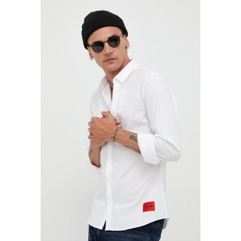 Hugo pánská košile slim s klasickým límcem bílá