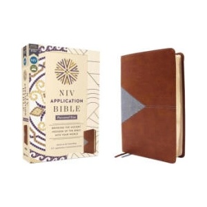 NIV Application Bible, Personal Size, Leathersoft, Brown/Blue, Red Letter, Comfort Print | ZONDERVAN (ISBN: 9780310465249)