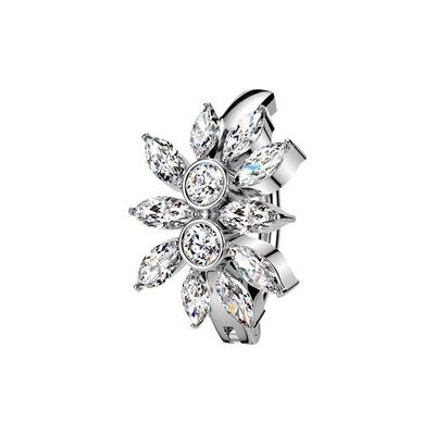 Šperky4U Piercing do pupíku s kytičkou WP0112