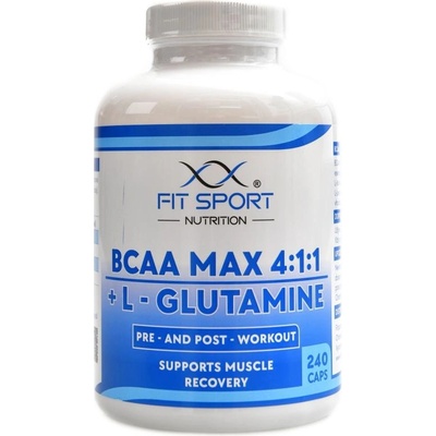 FitSport Nutrition BCAA MAX 4:1:1 + L-Glutamine 240 kapsúl
