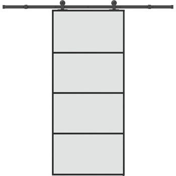 vidaXL Плъзгаща се врата с обков 90x205 см ESG стъкло и алуминий (3332872)