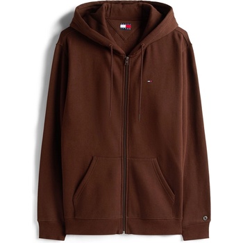 Tommy Hilfiger Суичър Tommy Jeans Flag Basic Zip Hoodie - Rich Brown