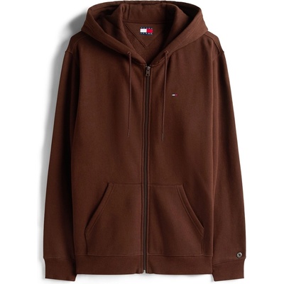Tommy Hilfiger Суичър Tommy Jeans Flag Basic Zip Hoodie - Rich Brown