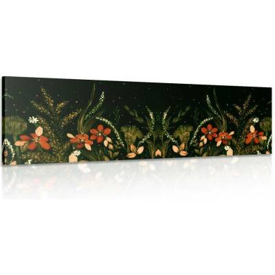 Obraz s květinovým ornamentem - 90x30