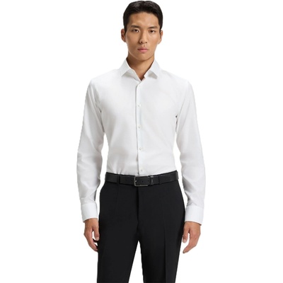 HUGO BOSS Риза с дълъг ръкав Boss Men's P Hank S Kent Long Sleeve Oxford Shirt - White