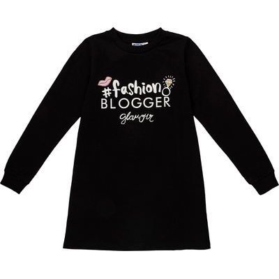 Winkiki dievčenské šaty WJG 92588 čierna