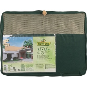 NORTENE Квадратна зелена тента sunnet kit плетена - 3, 6 х 3, 6 м