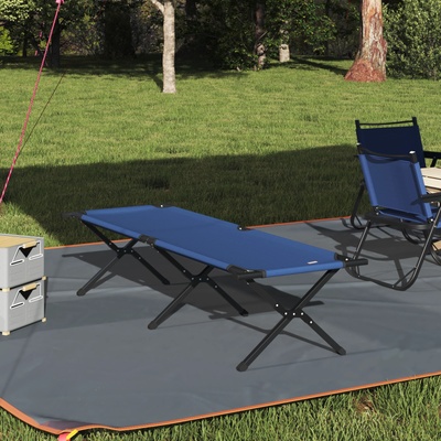 vidaXL Сгъваемо къмпинг легло Синьо 193 x 69 x 45 см Оксфордска тъкан (42003174)