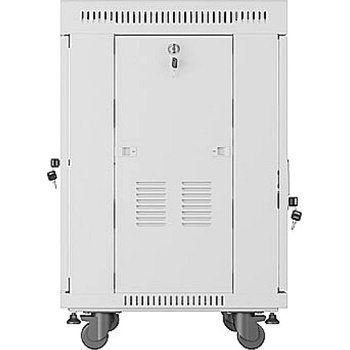 Lanberg rack cabinet 19" free-standing 15U/600x600 (flat pack) with glass door lcd grey v2 (FF01-6615-12SL)