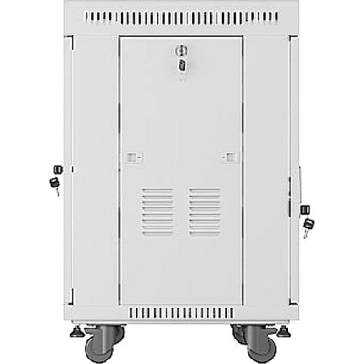 Lanberg rack cabinet 19" free-standing 15U/600x600 (flat pack) with glass door lcd grey v2 (FF01-6615-12SL)