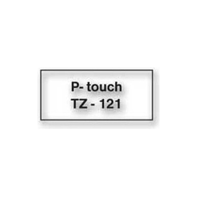 Brother TZ-121 / TZe-121, 9mm x 8m, čierna tlač / priehľadný podklad, originálná páska