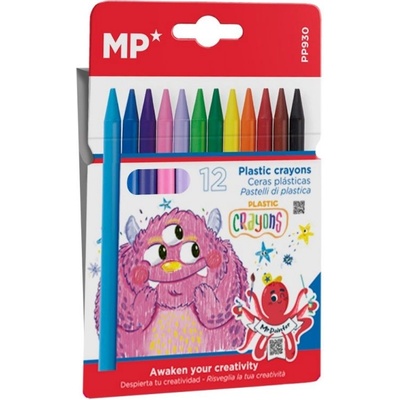 Main Paper S.L. pastelky voskové Plastic crayons sada 12 ks
